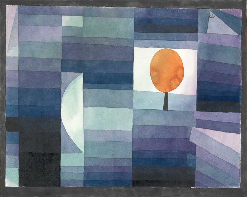 The Harbinger of Autumn [green and violet gradation with orange accent... - Klee